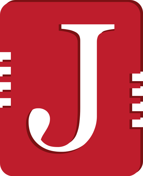 紅色字母J書本矢量logo圖標(biāo)