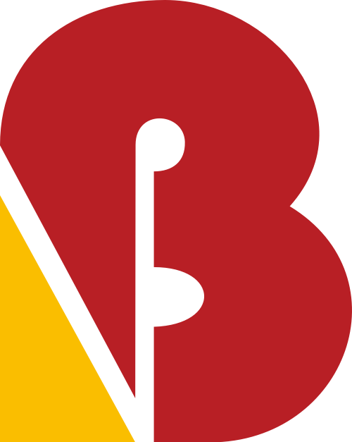 紅色黃色字母B矢量logo