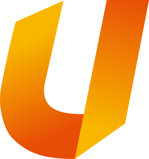 漸變紅黃字母U折紙矢量logo圖片 logo png